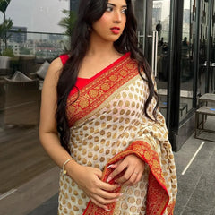 Authentic Banarasi Khaddi Minzari Georgette Saree | Elegant Saree For Special Occasions