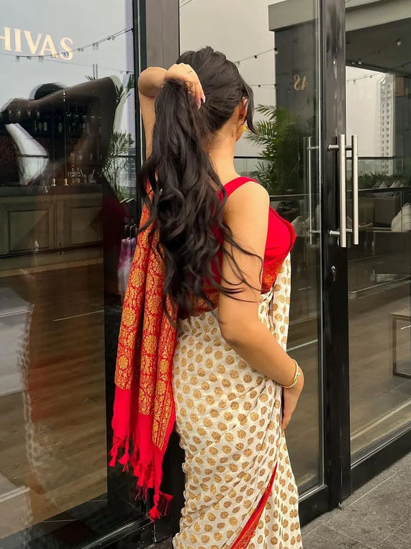 Authentic Banarasi Khaddi Minzari Georgette Saree | Elegant Saree For Special Occasions