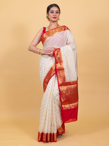 Most Appealing Banarasi Woven Soft Georgette Saree | Hanfi Handicraft