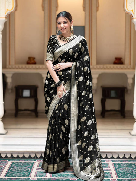 Fashionable Banarasi Woven Soft Georgette Saree | Elegant and Flowy