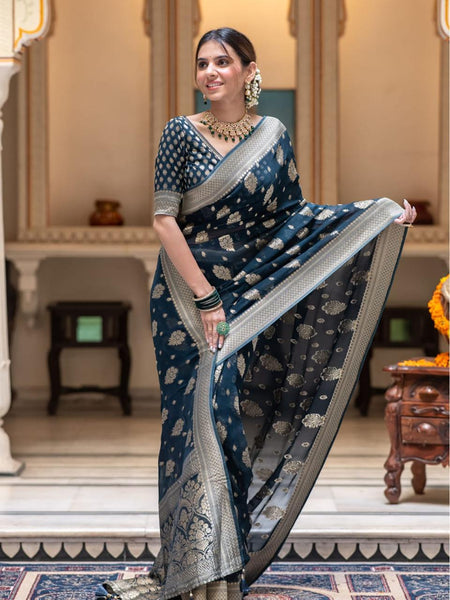 Fashionable Banarasi Woven Soft Georgette Saree | Elegant and Flowy