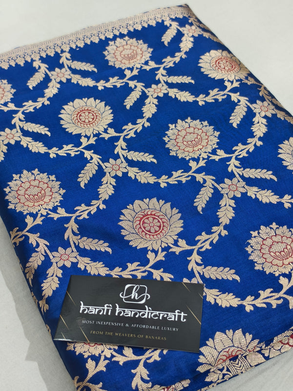 Nita Ambani Royal Blue Banarasi Handloom Pure Katan Silk Saree