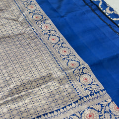 Nita Ambani Royal Blue Banarasi Handloom Pure Katan Silk Saree