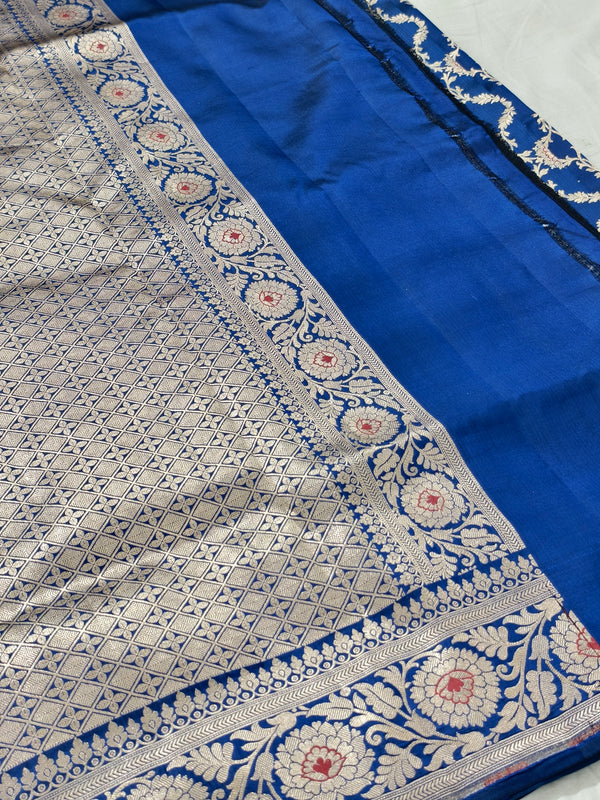 Nita Ambani Royal Blue Banarasi Handloom Pure Katan Silk Saree
