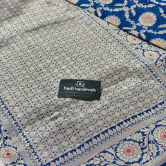 Nita Ambani Royal Blue Banarasi Handloom Pure Katan Silk Saree