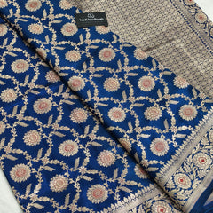 Nita Ambani Royal Blue Banarasi Handloom Pure Katan Silk Saree