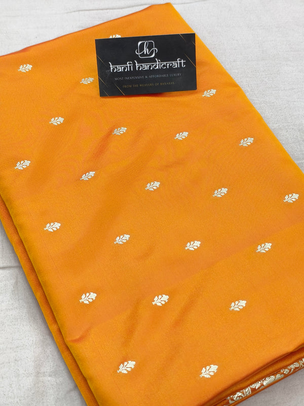 Mustard Gold Aesthetic Banarasi Mashru silk soft saree| Chunri Buti Saree
