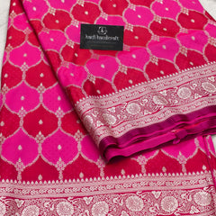 Rani-Red Rangkaat Banarasi Mashru Silk Saree | Wedding Special