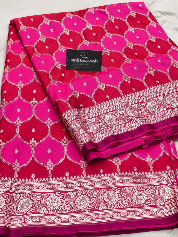 Rani-Red Rangkaat Banarasi Mashru Silk Saree | Wedding Special
