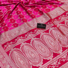 Rani-Red Rangkaat Banarasi Mashru Silk Saree | Wedding Special