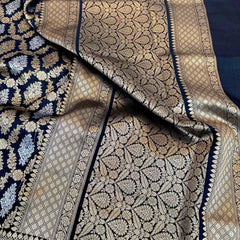 Nita Ambani Inspired Banarasi Semi Katan Silk Saree with Sona Rupa Zari
