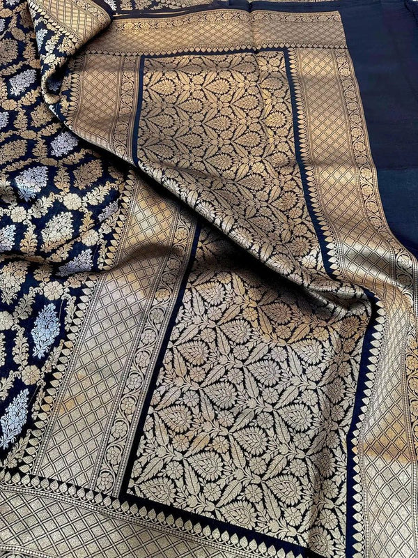 Nita Ambani Inspired Banarasi Semi Katan Silk Saree with Sona Rupa Zari