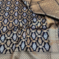 Nita Ambani Inspired Banarasi Semi Katan Silk Saree with Sona Rupa Zari