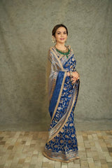 Nita Ambani Royal Blue Banarasi Handloom Pure Katan Silk Saree