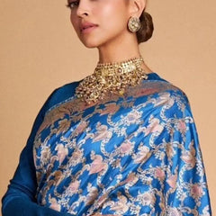 Deepika Padukone Handloom Kadhwa Pure Katan Silk Vintage Minakari Banarasi Saree