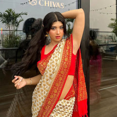 Authentic Banarasi Khaddi Minzari Georgette Saree | Elegant Saree For Special Occasions
