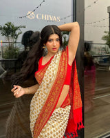 Authentic Banarasi Khaddi Minzari Georgette Saree | Elegant Saree For Special Occasions