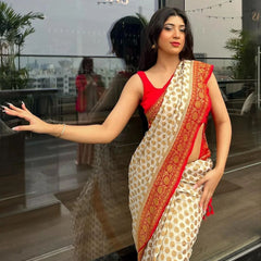 Authentic Banarasi Khaddi Minzari Georgette Saree | Elegant Saree For Special Occasions