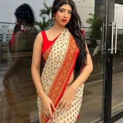 Authentic Banarasi Khaddi Minzari Georgette Saree | Elegant Saree For Special Occasions