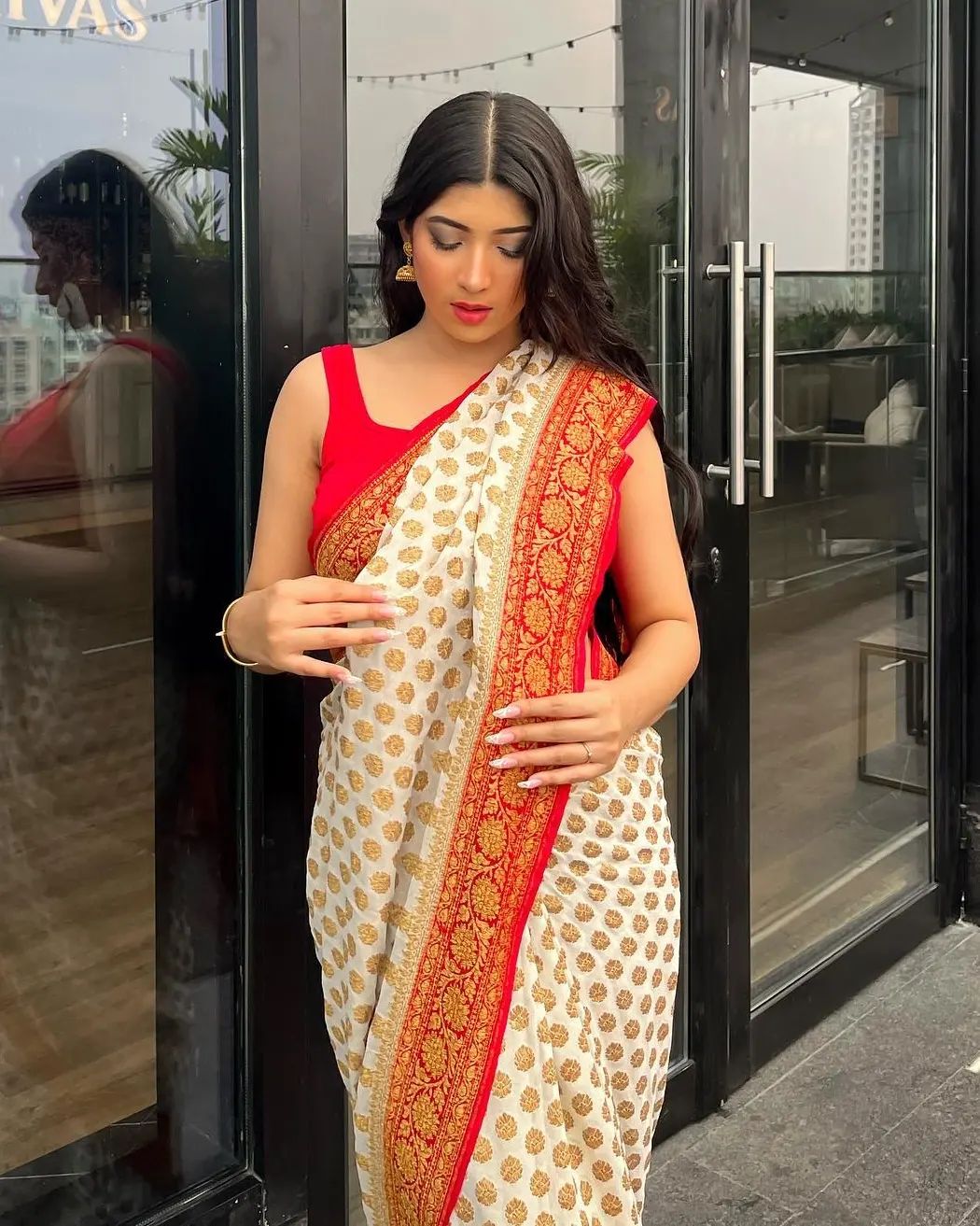 Authentic Banarasi Khaddi Minzari Georgette Saree | Elegant Saree For Special Occasions