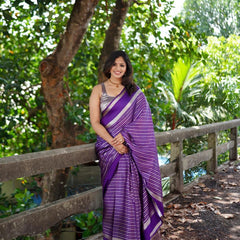 Violet Purple Banarasi Soft Katan Georgette Saree | Soft & Versatile