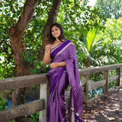 Violet Purple Banarasi Soft Katan Georgette Saree | Soft & Versatile