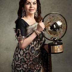 Nita Ambani Inspired Banarasi Semi Katan Silk Saree with Sona Rupa Zari