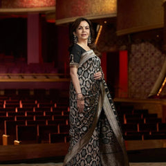Nita Ambani Inspired Banarasi Semi Katan Silk Saree with Sona Rupa Zari