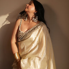 Designer Mirror Work Pure Tissue Silk Saree | Special Edition