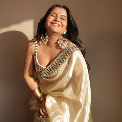 Designer Mirror Work Pure Tissue Silk Saree | Special Edition