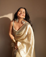 Designer Mirror Work Pure Tissue Silk Saree | Special Edition