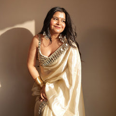 Designer Mirror Work Pure Tissue Silk Saree | Special Edition