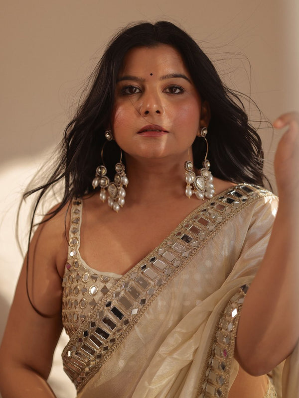 Designer Mirror Work Pure Tissue Silk Saree | Special Edition
