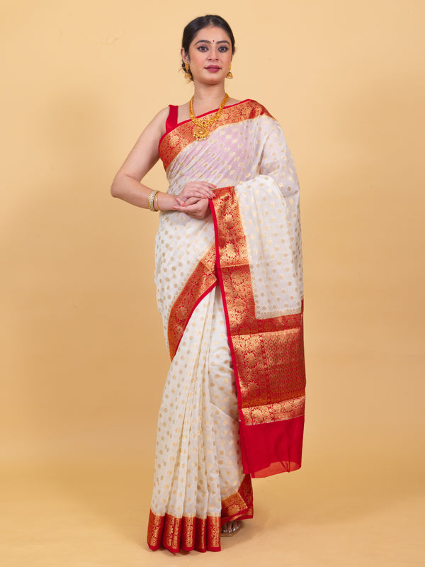 Most Appealing Banarasi Woven Soft Georgette Saree | Hanfi Handicraft