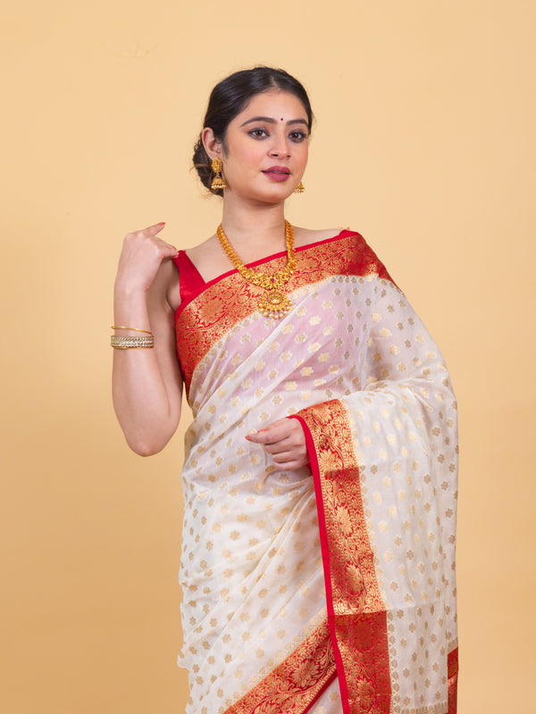 Most Appealing Banarasi Woven Soft Georgette Saree | Hanfi Handicraft