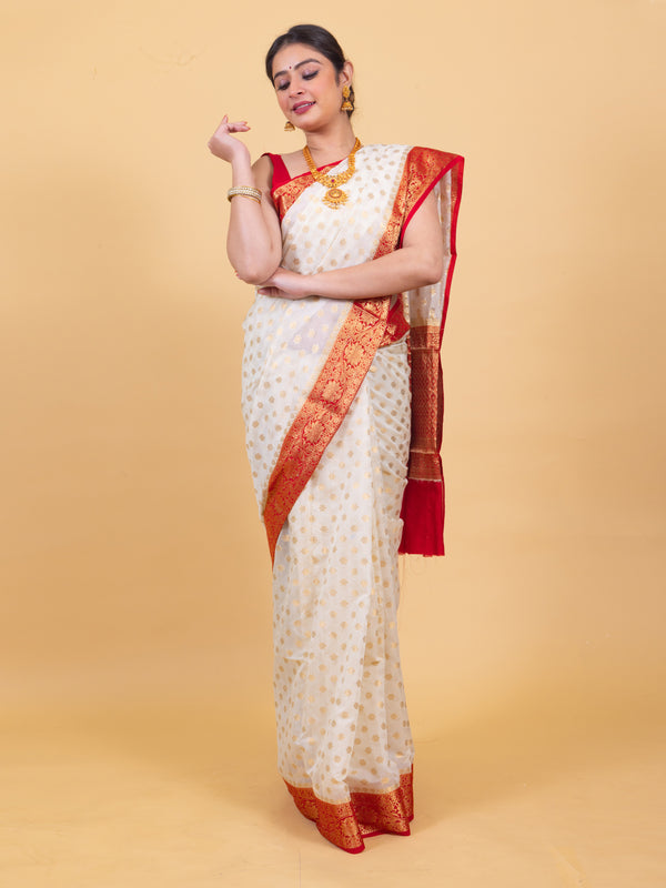 Most Appealing Banarasi Woven Soft Georgette Saree | Hanfi Handicraft