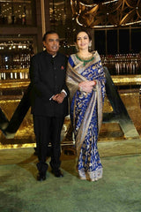 Nita Ambani Royal Blue Banarasi Handloom Pure Katan Silk Saree