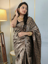 Black Banarasi Soft Silk Saree with Siroski Stone Work Embriodered Blouse & Saree