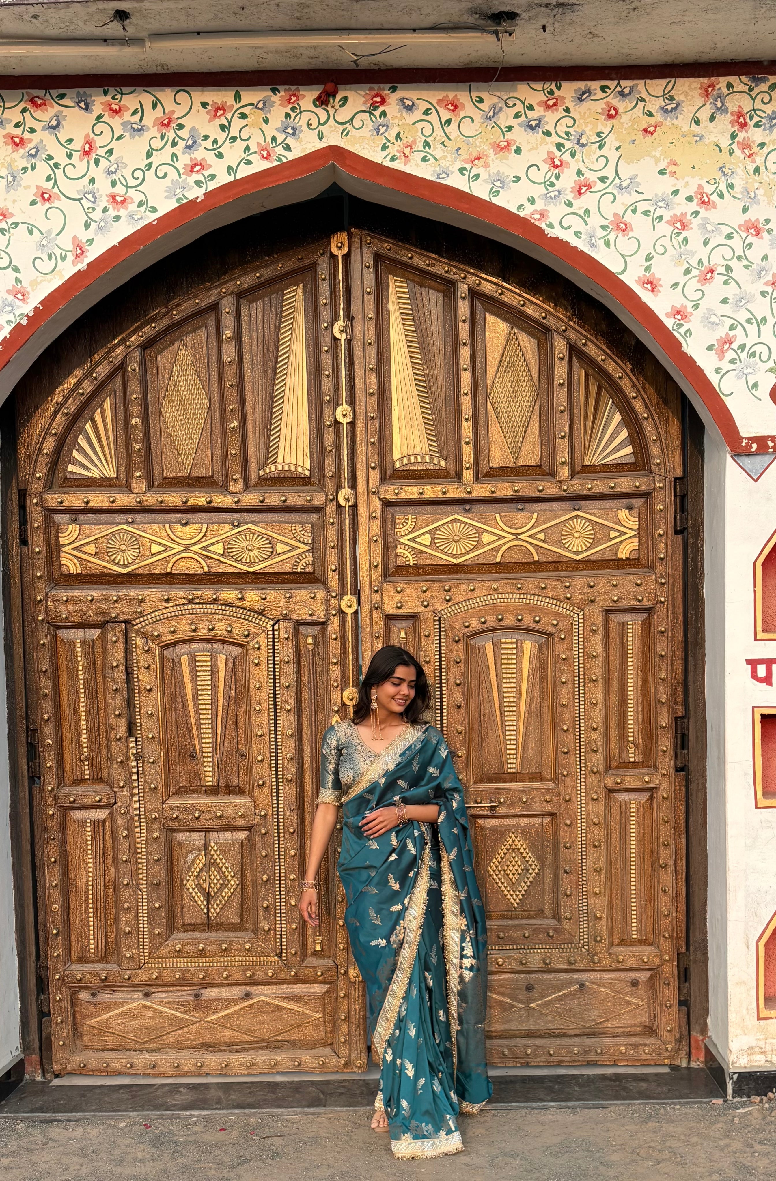 Saffire Green Banarasi Nazakat Soft-Silk Saree