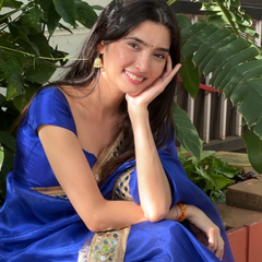 Royal Blue Banarasi Rajkumari Mirror Tissue Silk Saree