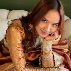 Copper Gold Banarasi Riwaayat Tissue Silk Saree | Easy To Carry