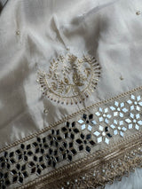 Chand Noor Jhalar Zardozi Hand Embroidery Mirror Work Saree