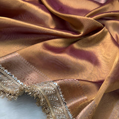 Copper Gold Banarasi Riwaayat Tissue Silk Saree | Easy To Carry