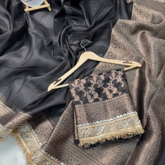 Royal Black Banarasi Riwaayat Tissue Silk Saree | Easy To Carry