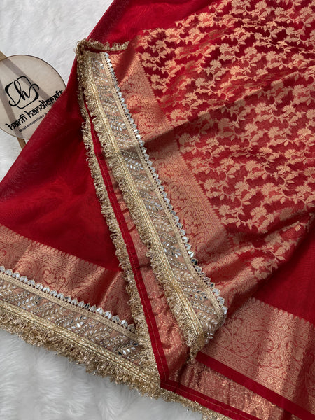 Banarasi Bold Red Riwaayat Tissue Silk Saree | Easy To Carry
