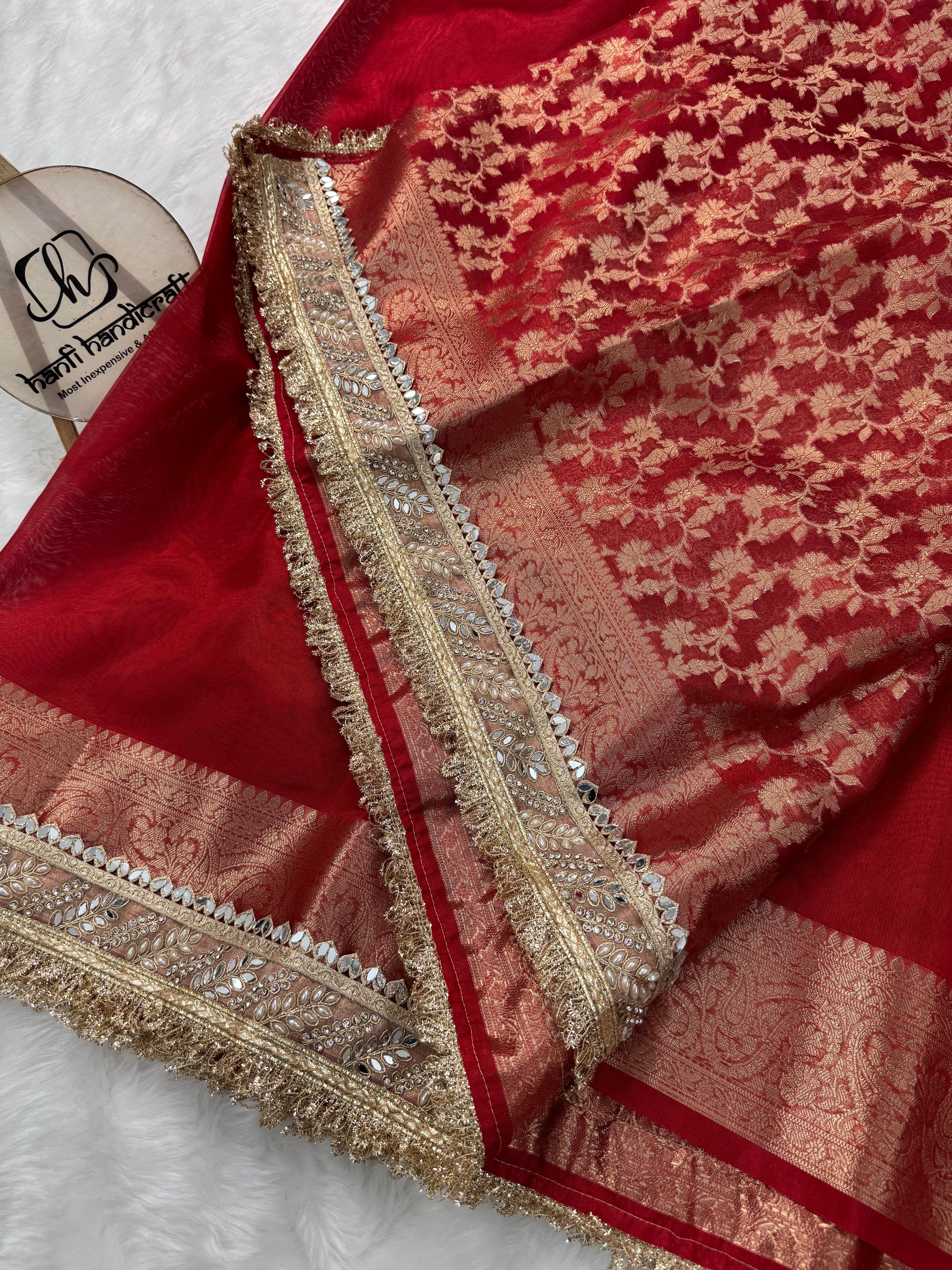 Banarasi Bold Red Riwaayat Tissue Silk Saree | Easy To Carry