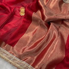 Banarasi Bold Red Riwaayat Tissue Silk Saree | Easy To Carry