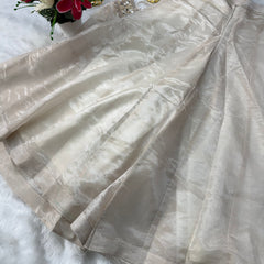 Afsara Ivory Mirror Work Tissue Sharara Suit Set