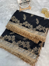Elan Black Banarasi Nazakat Soft-Silk Saree
