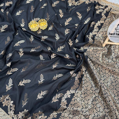 Elan Black Banarasi Nazakat Mirror-Pearl work Saree